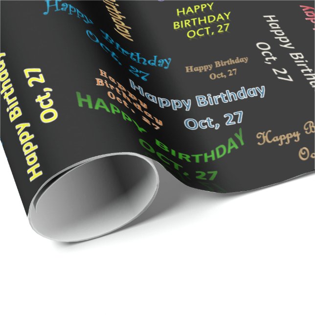 October, 27 Birthday Gift Wrapping Paper (Roll Corner)