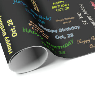 October, 28 Birthday Gift Wrapping Paper
