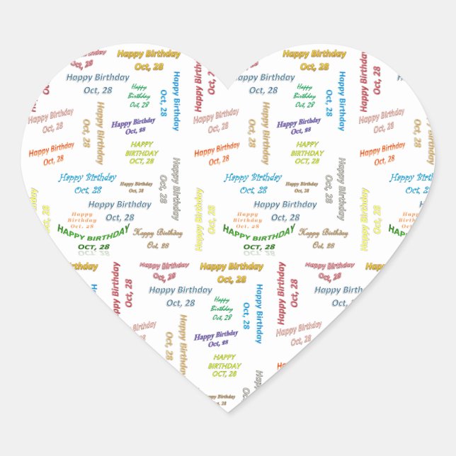 October, 28 Birthday Sticker (Front)