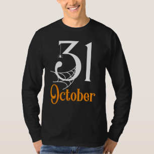 October 31 Spooky Halloween Spider And Web T-Shirt