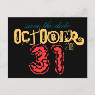 October 31st Save the Date Announcement Postcard