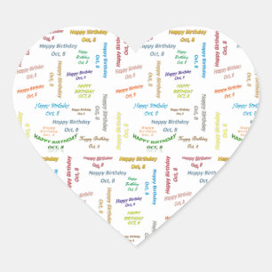 October, 8 Birthday Sticker