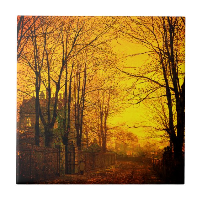 October Afterglow John Atkinson Grimshaw Ceramic Tile (Front)