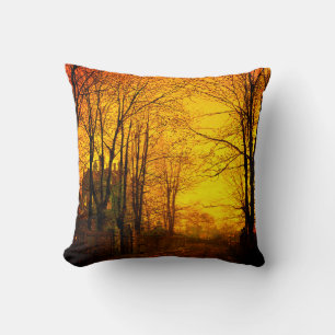 October Afterglow John Atkinson Grimshaw Cushion
