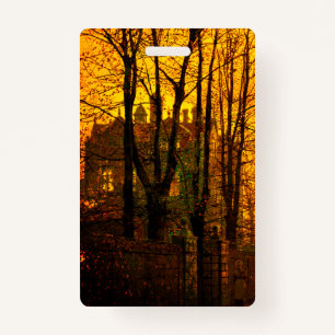 October Afterglow John Atkinson Grimshaw ID Badge