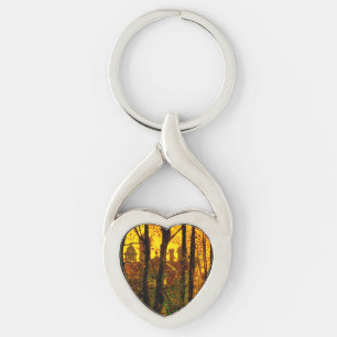 October Afterglow John Atkinson Grimshaw Key Ring