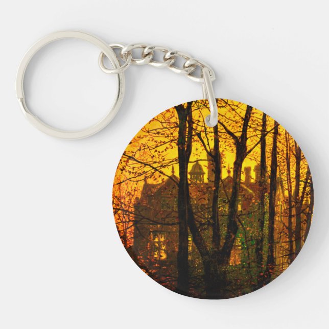 October Afterglow John Atkinson Grimshaw Key Ring (Front)