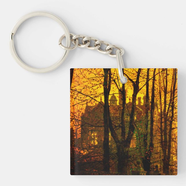 October Afterglow John Atkinson Grimshaw Key Ring (Front)
