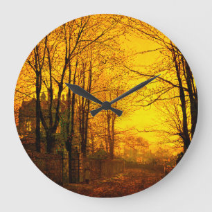 October Afterglow John Atkinson Grimshaw Large Clock
