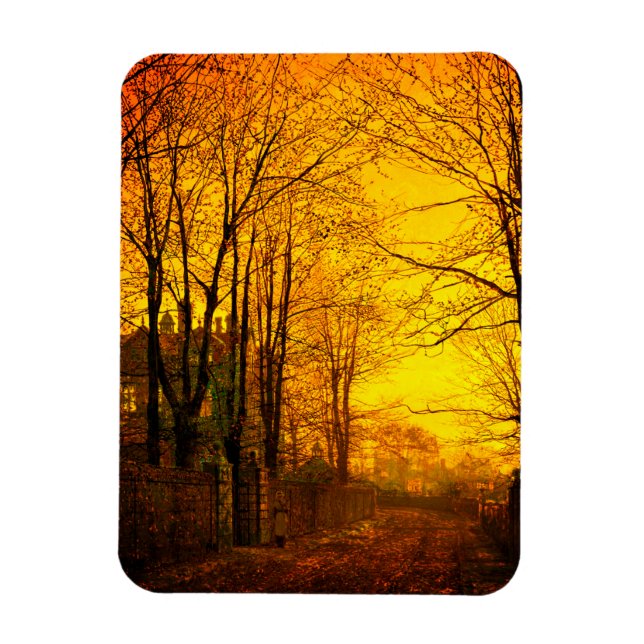 October Afterglow John Atkinson Grimshaw Magnet (Vertical)