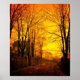 October Afterglow John Atkinson Grimshaw Poster