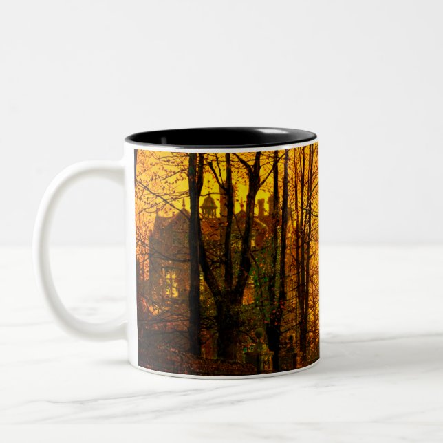 October Afterglow John Atkinson Grimshaw Two-Tone Coffee Mug (Left)