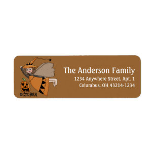 October Angel of the Month Return Address Labels