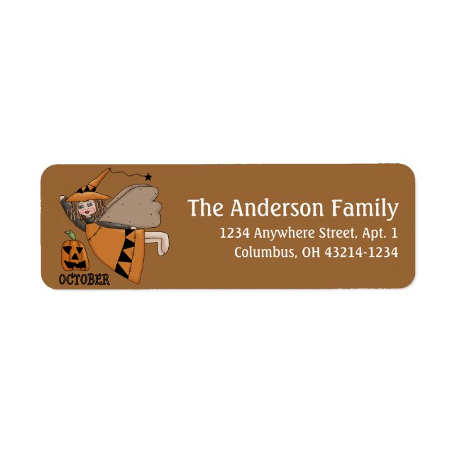 October Angel of the Month Return Address Labels (Front)