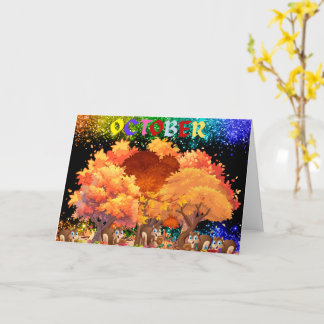 October Autumn Greeting Card