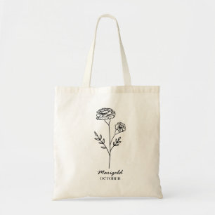 October Birth Flower Marigold Tote Bag