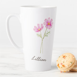 October Birth Month Flower Cosmos Latte Mug