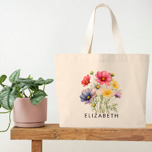 October Birth Month Flower Customised Gift for Her Large Tote Bag