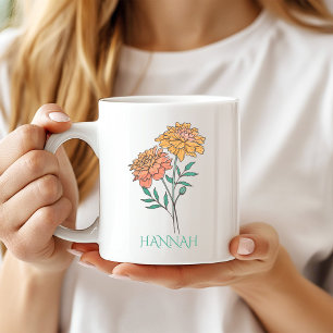 October Birth Month Flower Orange Marigold Coffee Mug