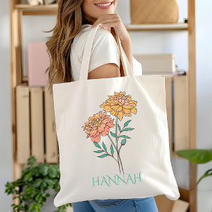 October Birth Month Flower Orange Marigold Tote Bag