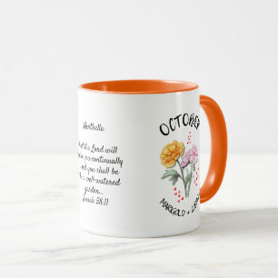 OCTOBER Birth Month Flower Personalised Marigold Mug