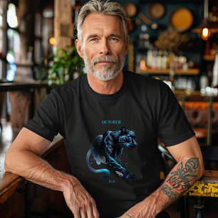 October Birth Month Spirit Animal Panther Tri-Blend Shirt