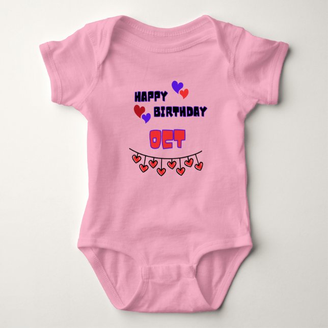 October Birthday Baby Bodysuit (Front)