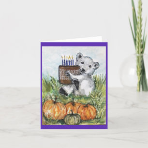 October Birthday Greeting Holiday Card