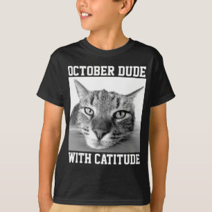 OCTOBER BIRTHDAY T-shirts Men Guys Cat Lover