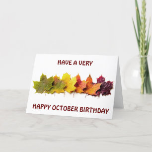 **OCTOBER BIRTHDAY WISHES** BEAUTIFUL AS FALL CARD