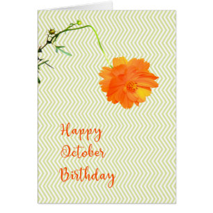 October Birthday with Cosmos Flower