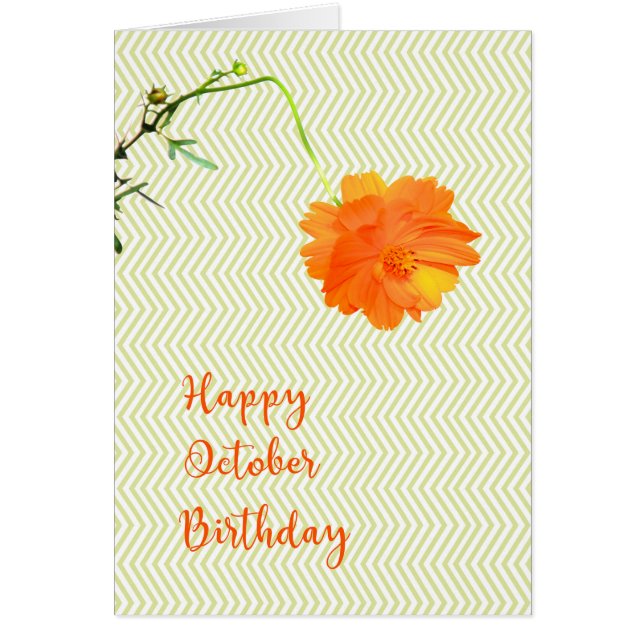October Birthday with Cosmos Flower (Front)