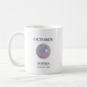 October Birthstone Birthday Name Opal Coffee Mug