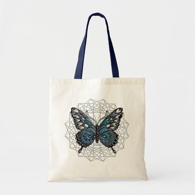 October Birthstone Butterfly Tote Bag (Front)