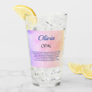 October Birthstone Opal design Glass