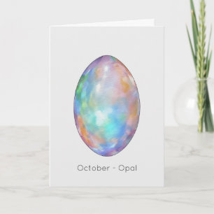 October Birthstone Opal Happy Birthday Card