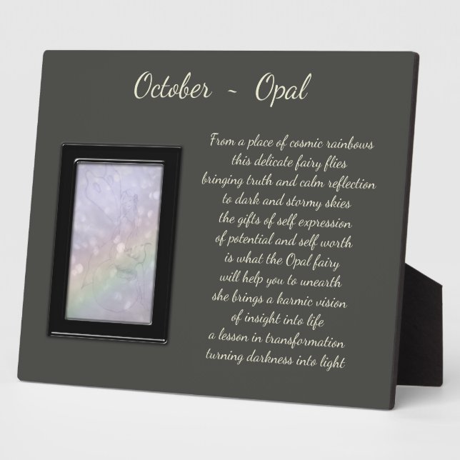 October Birthstone Opal Plaque (Side)
