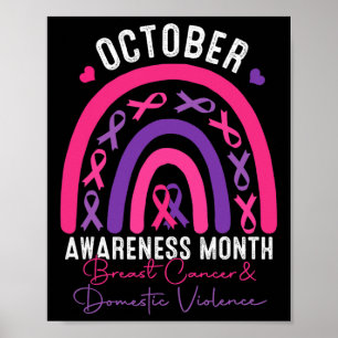 October Breast Cancer And Domestic Violence Awaren Poster