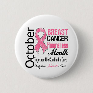 October - Breast Cancer Awareness Month 6 Cm Round Badge