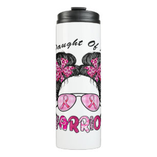 October Breast Cancer Warrior Support Messy Bun Pi Thermal Tumbler