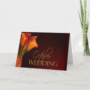 October calla lily wedding design card