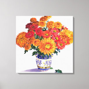 October Chrysanthemums Canvas Print