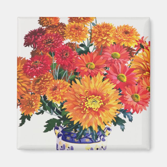 October Chrysanthemums Magnet (Front)