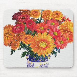 October Chrysanthemums Mouse Pad