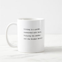 October coffee mug typography poetic garden
