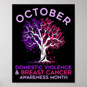 October Domestic Violence And Breast Cancer Awaren Poster