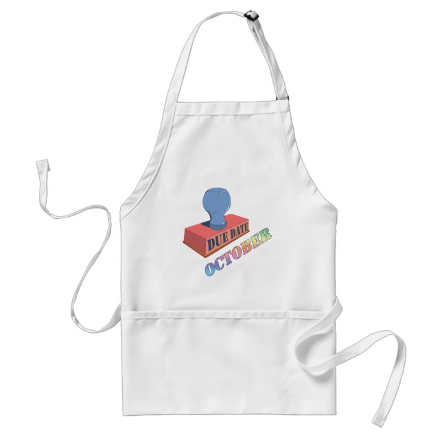 October Due Date Stamp Apron (Front)