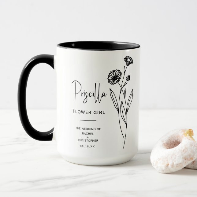 October Flower Girl | Pot Marigold Birth Flower Mug (With Donut)