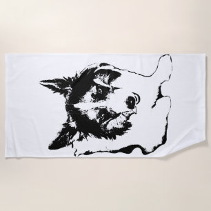 October Fluff, Graphic Lines Beach Towel