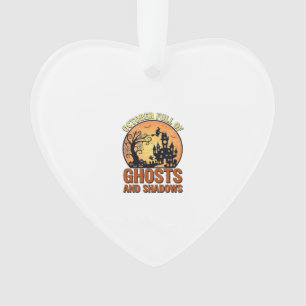 October Full Ghosts Shadows Haunted House Witch Ha Ornament